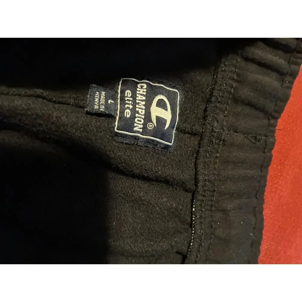 Champion Sweatpants Mens L Black Fleece Jogger Drawstring Elastic Waist